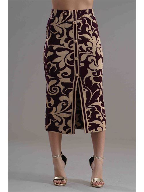 Gonna in misto lana Love To Love by Gai Mattiolo | LV2014BEIGE/VINO